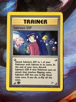 Pokemon Gym Heroes Sabrina's ESP 1st Edition Uncommon Trainer Card 117/132 - Image 1