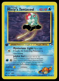 Pokemon Card - Misty's Tentacool Gym Heroes 32/132 Rare 1st Edition - Image 1
