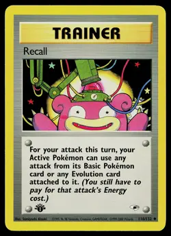 Pokemon Card - Recall Gym Heroes 116/132 Uncommon 1st Edition - Image 1