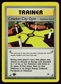Pokemon Card - Celadon City Gym Gym Heroes 107/132 Uncommon 1st Edition - Image 1