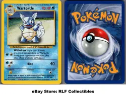 1999 Pokemon, Base Set, #42/102 Wartortle, Evolution Error Card, Uncommon - Image 1