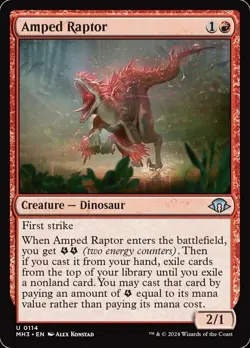 1x Amped Raptor NM-Mint, English Modern Horizons 3 MTG Magic - Image 1