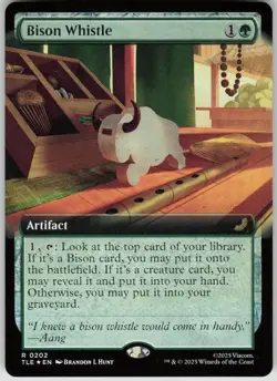 MTG Bison Whistle (Extended Art) Foil NM Avatar: The Last Airbender: Magic 202 - Image 1