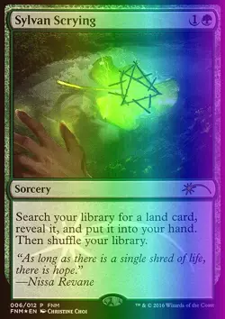 MTG Magic the Gathering Sylvan Scrying (6/12) Friday Night Magic 2016 LP FOIL - Image 1