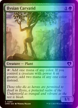 MTG Magic the Gathering Ilysian Caryatid (297/1455) Commander Masters LP FOIL - Image 1