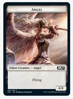 Angel Token \ Cat Token (FOIL) | MTG M21 | Double-Sided (DS) | NEW NM-MINT - Image 2