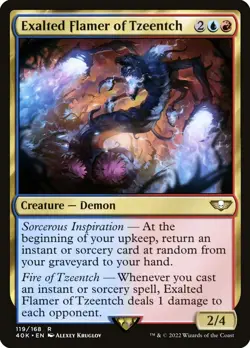 Exalted Flamer of Tzeentch: MtG Magic Universes Beyond Warhammer 40K Rare - Image 1