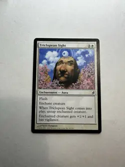 Triclopean Sight LP Lorwyn Magic The Gathering Mtg Lightly Played White Aura - Image 1