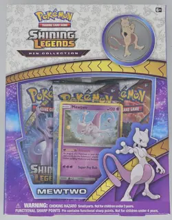 Pokemon TCG Shining Legends Mewtwo Pin Collection Box 2017 Sealed Great Box - Image 1