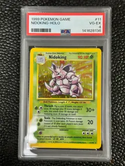 1999 Pokemon Game Base Set Nidoking Holo Card #11 PSA 4 - Image 1