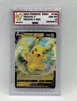Pokemon TCG | Pikachu | VCG 10 | SWSH198 | Graded Card - NO PSA / NO BGS - Image 1