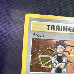 Pokemon Brock Trainer Gym Heroes Rare Holo #15 moderately to heavily played - Image 2