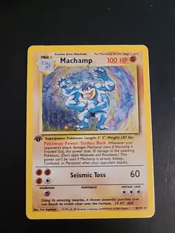 Pokemon TCG - Machamp 8/102 Holo Rare Base Set 1st Edition - Wotc Vintage LP/MP - Image 1
