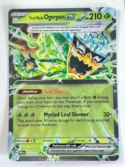 Teal Mask Ogerpon ex 012/131 Double Rare Prismatic Evolutions Pokemon Near Mint - Image 3