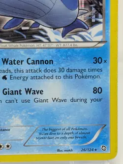 POKEMON WAILORD 26/124 HOLO RARE DRAGONS EXALTED - Image 5