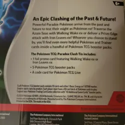 Pokemon TCG: Paradox Clash Tin Set of 2 - Iron Leaves & Walking Wake Sealed Tins - Image 4