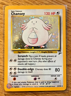 Pokemon TCG Chansey Base Set 2 3/130 Holo Unlimited Holo Rare - Image 1