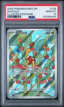 SHUCKLE 136/132 Illustration Rare Pokemon Mega Evolution PSA 10 GEM *hlb - Image 1