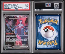 Pokemon TCG Team Rocket's Mewtwo EX 231/182 Sir Destined Rivals PSA 9 - Image 3