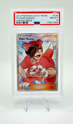 2019 Pokemon S&M Unified Minds Poke Maniac #236 | Full Art | PSA 8 NM-MT - Image 1