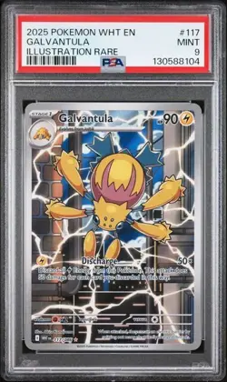 2025 Pokemon WHT EN Galvantula FULL ART ILLUSTRATION RARE 117/086 PSA 9 MINT - Image 1