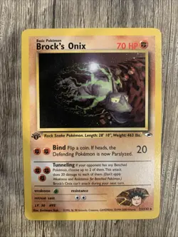Pokemon TCG BROCK’S ONIX - 1st Edition Gym Heroes - 21/132 - Rare - NM - Image 1