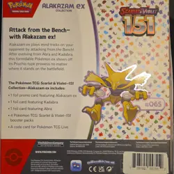 Pokemon TCG Scarlet & Violet 151 Alakazam ex Collection Box 3 Promos 4 Boosters - Image 2