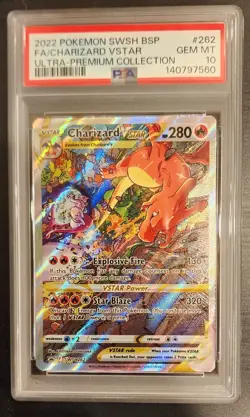 2022 POKEMON SWSH BLACK STAR PROMO #262 FULL ART CHARIZARD VSTAR PSA 10 - Image 3