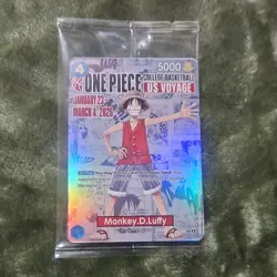 Bandai Monkey.D.Luffy One Piece CCG US Voyage Promo Full Art Holo Card P-055 - Image 1
