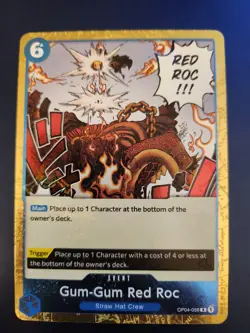 Gum-Gum Red Roc (Jolly Roger Foil) OP04-056 One Piece Premium Booster NM - Image 1