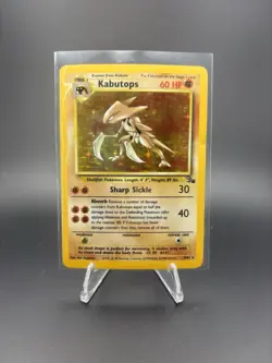 Pokemon Kabutops Fossil Holo Rare 9/62 NM/LP Shellfish Card 1999 - Image 1