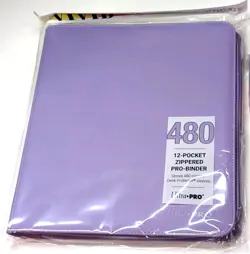 Ultra Pro Binder 12 Pocket Zippered Vivid PURPLE 480 Cards - Image 1