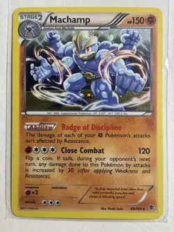 Machamp 49/101 - Black & White Plasma Blast Holo Rare Pokemon Card - Image 1