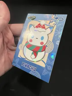 Snowman Pikachu - Cracked Ice Holo - Christmas Card Database - Pokemon NM - Image 4
