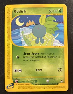 Oddish 97/147 Aquapolis Non-Holo Pokemon Card TCG - Image 1