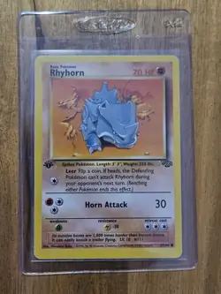 Rhyhorn 1st Edition - NEAR MINT- #61/64 - Jungle Set 1999 - Pokemon Card WoTC - Image 1