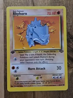 Rhyhorn 1st Edition - NEAR MINT- #61/64 - Jungle Set 1999 - Pokemon Card WoTC - Image 2