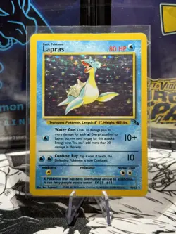 Pokemon TCG Lapras Fossil Holo Card 10/62 WOTC Vintage - Image 1