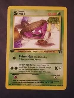 Pokemon Card Grimer – 57/82 – 1st Edition – Team Rocket – WOTC 2000 - Image 3