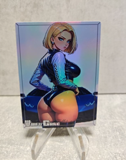 Android 18 Trading Card Waifu Goddess Story Anime Girl holo Karte Manga Full Art - Image 1