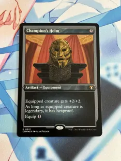 MTG Magic The Gathering Champion’s Helm Foil Etched Artifact Commander - NM - Image 1