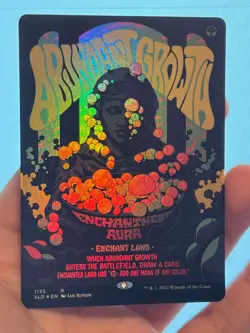 1X FOIL Abundant Growth BORDERLESS MINT MTG Magic Secret Lair Commander EDH - Image 1