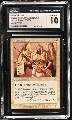 VOICE OF LAW Urza's Saga CGC 10 Gem Mint MTG [Nostalgium] - Image 1