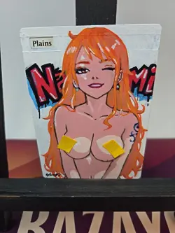 MTG Plains Altered Art Nami (One Piece) Waifu OOAK Hand Painted By BAZAYO 18 + - Image 4