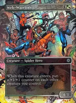 Web-Warriors (Borderless) FOIL Marvel's Spider-Man 203 NM Magic MTG - Image 1