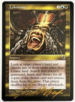 Lobotomy Tempest 1997 MTG Thomas M Baxa signed LP - Image 1
