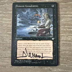 Demonic Consultation Ice Age MTG Signed Rob Alexander Magic: The Gathering LP - Image 1