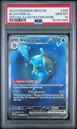 Blastoise Ex #200 2023 Pokemon Mew En-151 PSA 10 250001 - Image 1