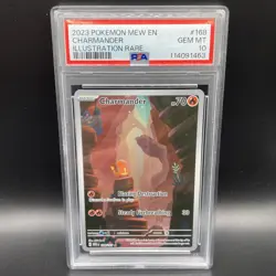 2023 POKEMON MEW EN-151 ILLUSTRATION RARE #168 CHARMANDER PSA 10 - Image 1