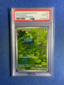 2023 POKEMON MEW EN-151 ILLUSTRATION RARE #166 BULBASAUR PSA 10 - Image 1